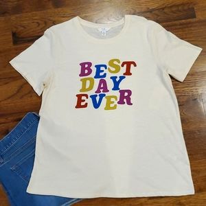 Womens Time & Tru Best Day Ever short sleeve tshirt size M
